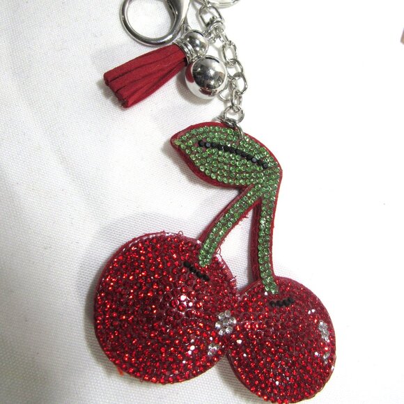 BIG CHERRIES BAG CHARM AND KEY CHAIN - Picture 1 of 6
